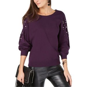 I-N-C Womens Embellished Pullover Sweater